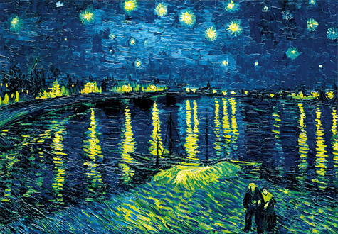 1014피스 직소퍼즐 고흐 별이 흐르는 하늘의 론강 학산문화사 HS786359