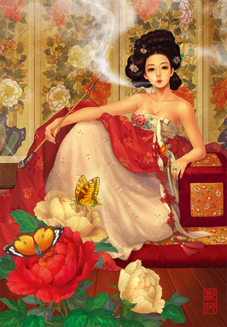 2000피스 직소퍼즐 우나영 목단화 여인 퍼즐라이프 PL2117