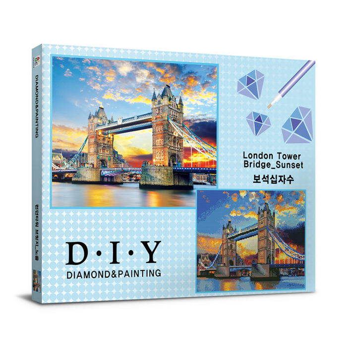 런던 타워 브릿지 노을 보석 십자수 캔버스형 퍼즐라이프 PB405