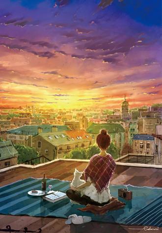 2000피스 직소퍼즐 현현 노을 미니조각 퍼즐갤러리 PG2001