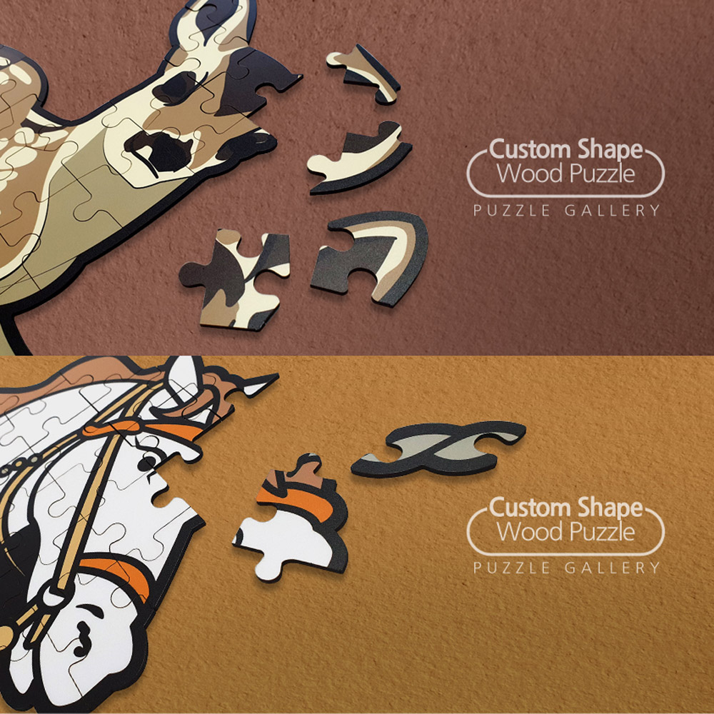 맞춤 제작 홍보 목재 교구 쉐이프퍼즐 제작