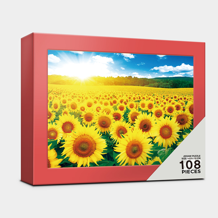 108피스 직소퍼즐 해바라기들판 + 액자 케이스 알록 AL108-13
