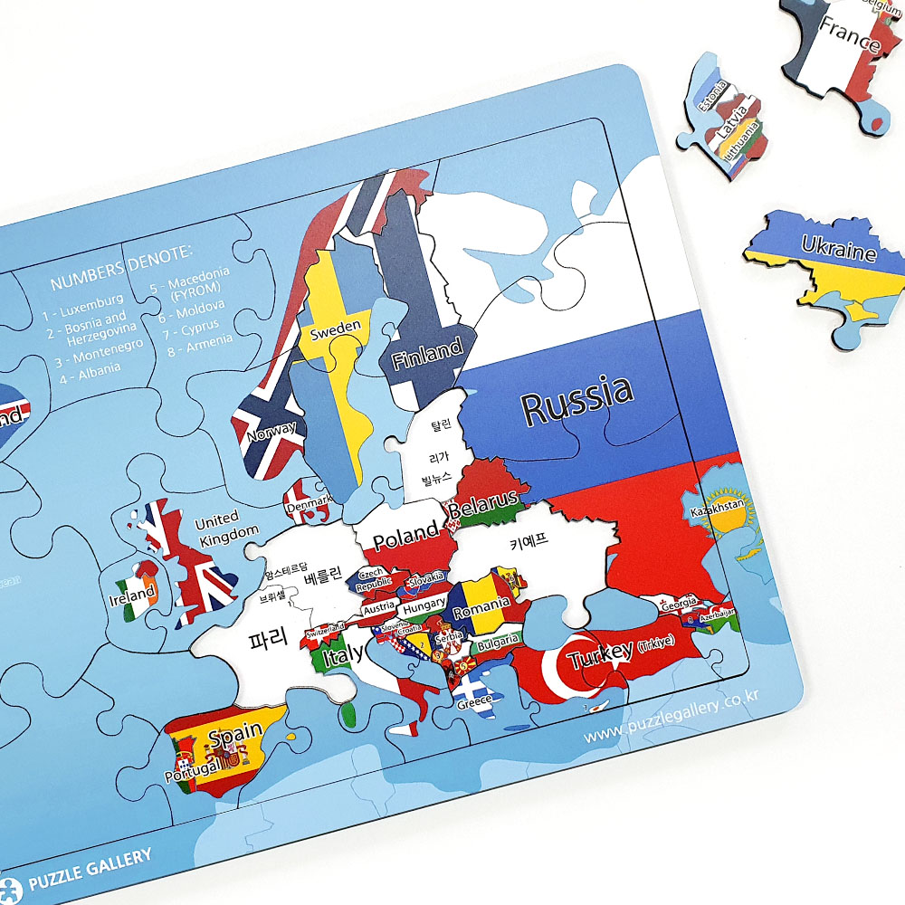 월드맵 라인 퍼즐 목재 유럽 지도 판퍼즐 퍼즐갤러리 ML05