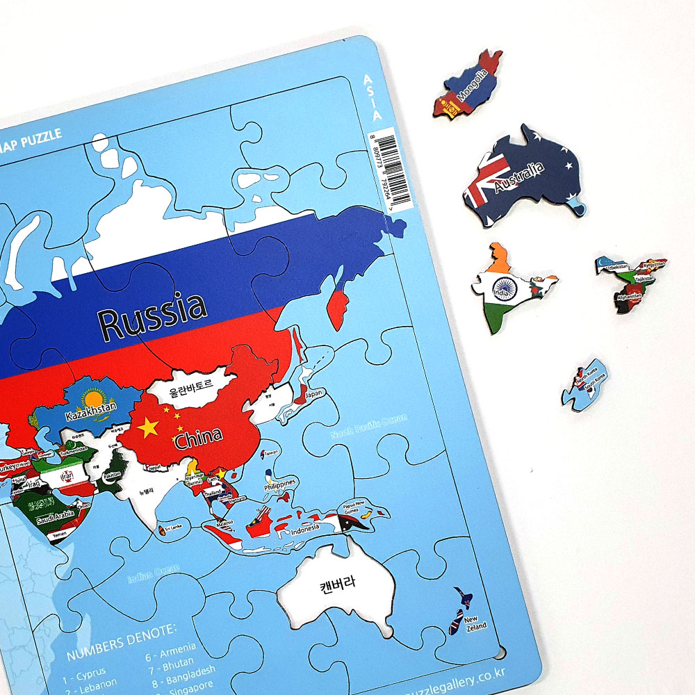 월드맵 라인 퍼즐 목재 아시아 오세아니아 지도 판퍼즐 퍼즐갤러리 ML01