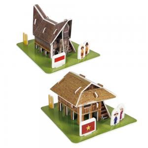 3D입체퍼즐 다문화가정 세계전통가옥 시리즈1 아시아 우드락모형 크래커플러스
