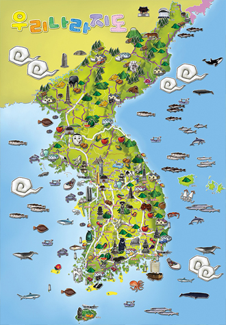 500피스 직소퍼즐 우리나라지도 명소 특산물 퍼즐라이프 PL864