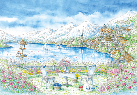 2000피스 직소퍼즐 신야 우찌다 테라스 할슈타트 미니조각 퍼즐코리아 PK2000-M7204