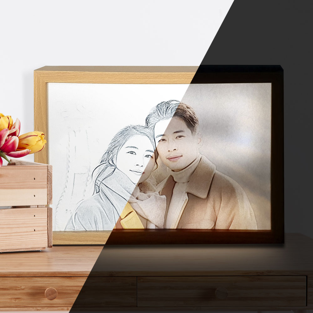 사진인쇄 컬러 변환 LED 포토 아트 무드등 액자