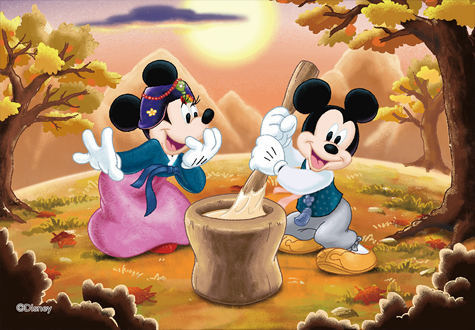 108피스 직소퍼즐 디즈니 미키 미니마우스 떡방아 퍼즐라이프 PL108-9D