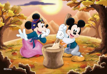 108피스 직소퍼즐 디즈니 미키 미니마우스 떡방아 퍼즐라이프 PL108-9D