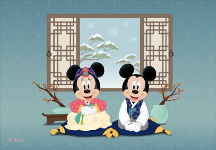 108피스 직소퍼즐 디즈니 미키 미니마우스 새배 퍼즐라이프 PL108-10D