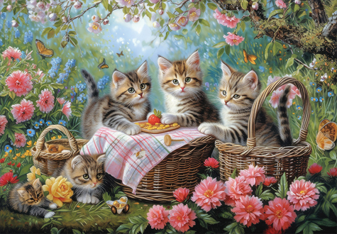 1000피스 직소퍼즐 고양이 피크닉 바비퍼즐 BB1000-5304