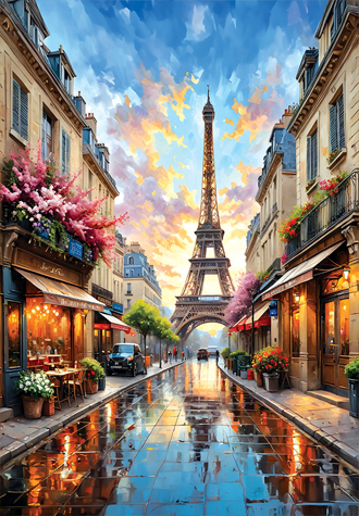 500피스 직소퍼즐 반짝이는 에펠탑 거리 바비퍼즐 BB500-5404