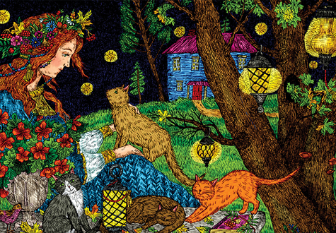 500피스 직소퍼즐 소녀와 고양이 바비퍼즐 BB500-5408