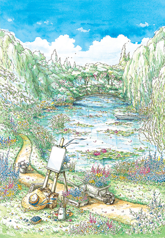 2000피스 직소퍼즐 신야 우찌다 모네의 정원 미니조각 퍼즐코리아 PK2000-M7205