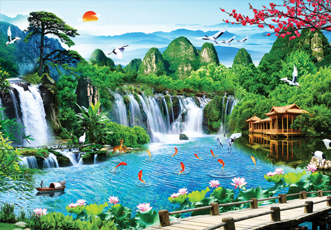 1000피스 직소퍼즐 평화로운 폭포 퍼즐피플 PZP1000-006