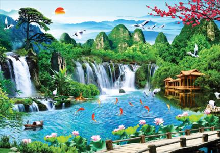 1000피스 직소퍼즐 평화로운 폭포 퍼즐피플 PZP1000-006