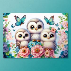 1000피스 직소퍼즐 화사한 봄날의 부엉이 가족 퍼즐갤러리 PG1051