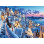 2000피스 직소퍼즐 눈 덮힌 산토리니의 일몰 미니조각 퍼즐코리아 PK2000-M3235