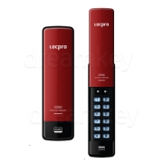 락프로 샷시 SC7000S 레드 초슬림 샤시문 도어락 (번호+카드키4장)