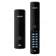 락프로 샷시 SC7000S 블랙 초슬림 샤시문 도어락 (번호+카드키4장)
