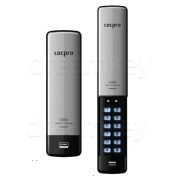 락프로 샷시 SC7000S 실버 초슬림 샤시문 도어락 (번호+카드키4장)