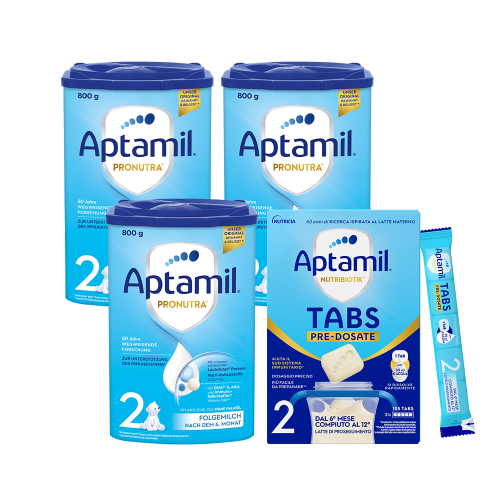 (유럽내수)| 압타밀 프로누트라 어드밴스 HMO 2단계 3캔 + 탭스 2단계 1박스| 믹스 패키지