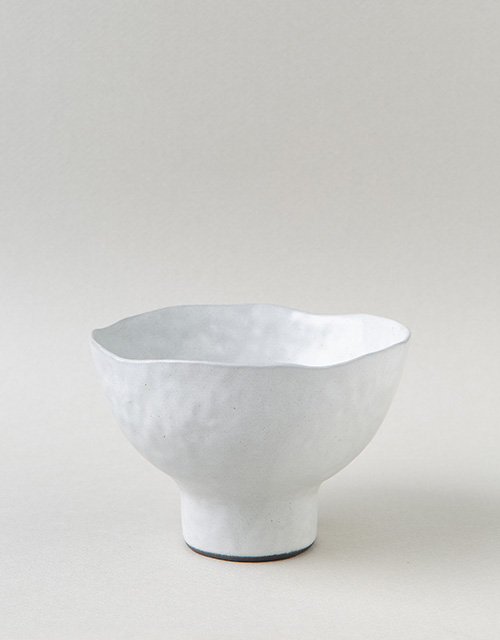헤리티지(너울) 화이트_ 막사발 2호 13x9cm
