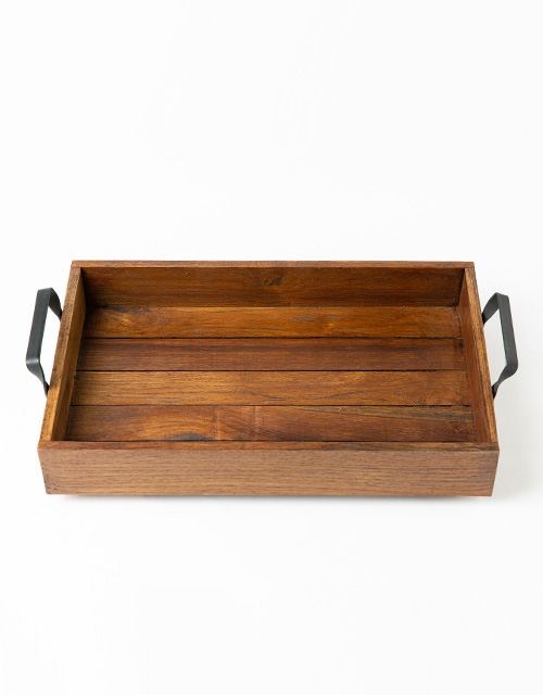 티크 철손잡이 쟁반 트레이 40x25x8cm [CBNQ-50]