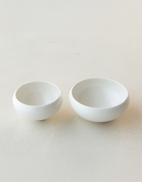 효백자_오목공기,오목대접 (11x6cm ,13.5x6cm)