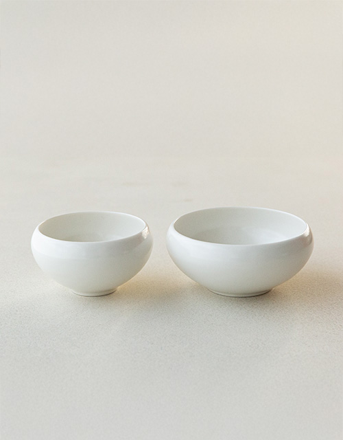 효백자_오목공기,오목대접 (11x6cm ,13.5x6cm)
