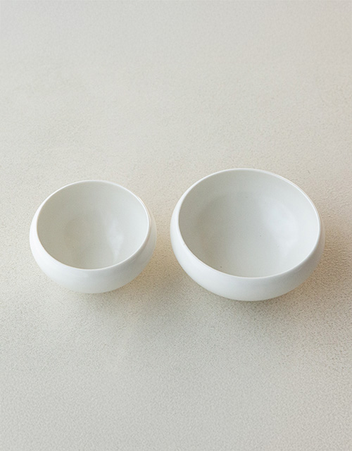 효백자_오목공기,오목대접 (11x6cm ,13.5x6cm)