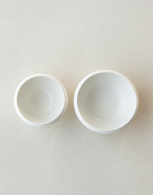 효백자_오목공기,오목대접 (11x6cm ,13.5x6cm)