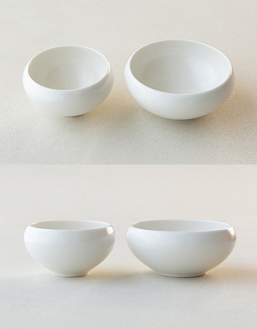 효백자_오목공기,오목대접 (11x6cm ,13.5x6cm)