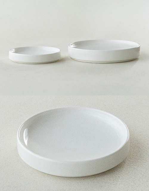 효백자_돔접시 소,돔접시 대 (15x2.5cm, 22x3.8cm)