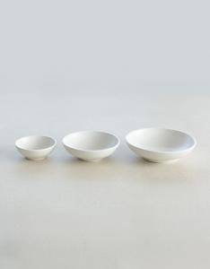 효백자_종지(8.5*3cm), 찬기1호(12*3.5cm), 찬기2호(15x4cm)