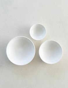효백자_종지(8.5*3cm), 찬기1호(12*3.5cm), 찬기2호(15x4cm)