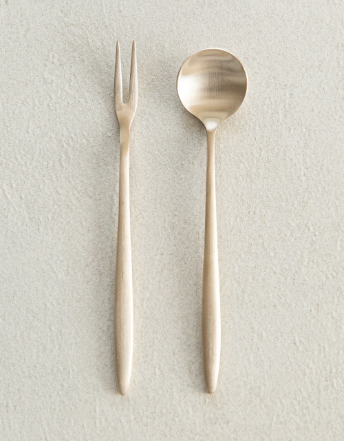 유기 시리즈 과일티스푼 소(12.8*2.5cm), 과일포크 소(13.2*0.9cm)