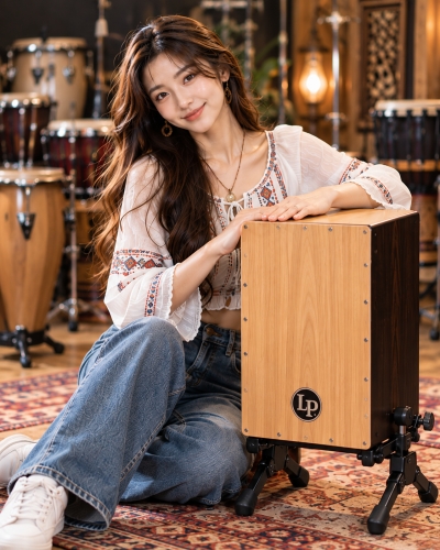 멘토뮤직 카혼 스탠드 - 여성 모델과 카혼 전용 스탠드