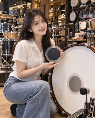 멘토뮤직 베이스드럼패치 - 여성 모델과 베이스드럼 패치