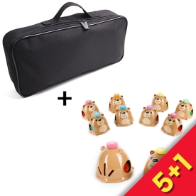 [5+1이벤트] 리베라8음 곰 모양 데스크벨 터치벨 HBLC-08BB + BUZZ 핸드벨 가방 8음 전용 BU-HBAG 세트
