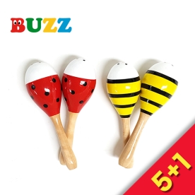 [5+1이벤트] BUZZ 곤충 마라카스(꿀벌+무당벌레) 2종세트 2012-1A+2012-2A