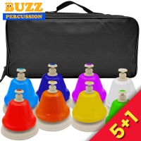 [5+1이벤트] BUZZ 레인보우 터치벨 데스크벨 8음 (핸드벨 전용 가방 포함) HTB-8-HBAG