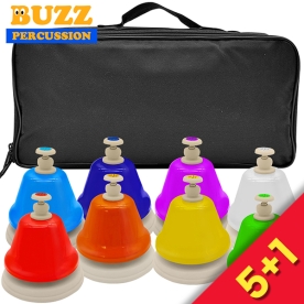 [5+1이벤트] BUZZ 레인보우 터치벨 데스크벨 8음 (핸드벨 전용 가방 포함) HTB-8-HBAG