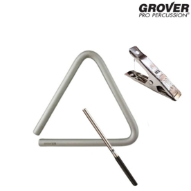 Grover Super Overtone 트라이앵글 6인치 Steel 비터, 홀더, 가방포함 TR-6+ELAN-TH3+ELAN-TB70