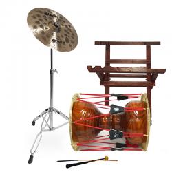 HM 황색브러쉬 장구 1자7치+오메테 BLAZARS 장구심벌 세트 가방,받침대,열채,궁채,스틱 포함