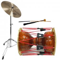 HM 황색브러쉬 장구 1자7치+오메테 ALPHA 장구심벌 세트 가방,받침대,열채,궁채,스틱 포함