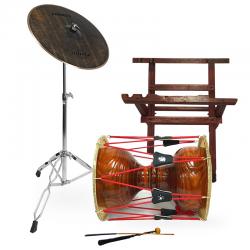 HM 황색브러쉬 장구 1자7치+오메테 Energy 장구심벌 세트 가방,받침대,열채,궁채,스틱 포함