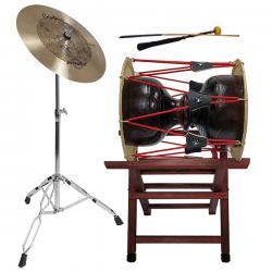 HM 카슈 브러쉬 장구 1자7치+오메테 CAPTAIN 장구심벌 세트 가방,받침대,열채,궁채,스틱 포함