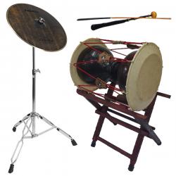 HM 고급 카슈 브러쉬 장구 1자7치+오메테 Energy 장구심벌 세트 가방,받침대,열채,궁채,스틱 포함